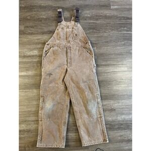Vintage Carhartt Bib Overalls Mens 38x30 Brown R27 BRN Double Knee Insulated G16